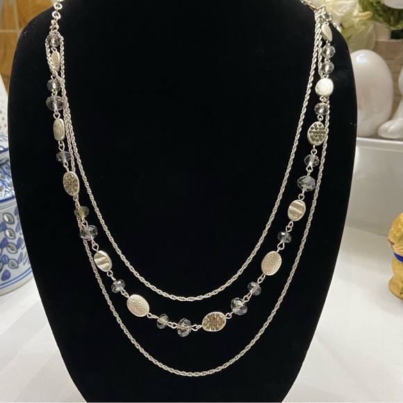 Silver Tone Long chain necklace - Picture 1 of 5